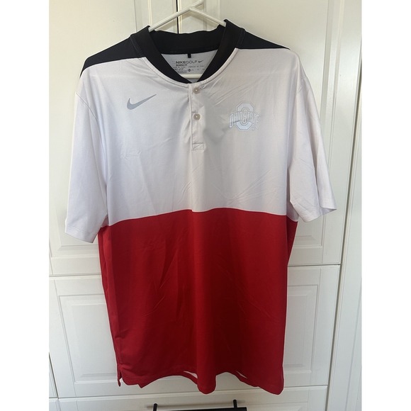 Nike Other - Ohio State Buckeyes OSU Nike Transition Dri Fit Mens Golf Polo XL White Red Blk